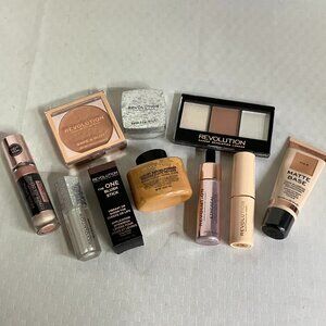 Revolution Makeup Lot Of 10 Concealer Blush Foundation Powder Eyes & Lips